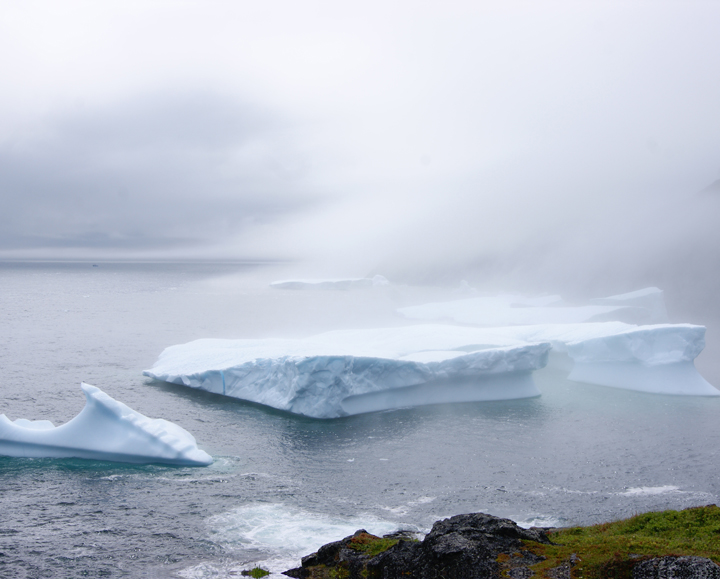 Iceberg in fog photograph