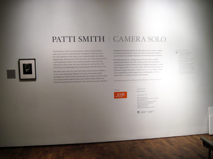 patti smith intro wall at the AGO